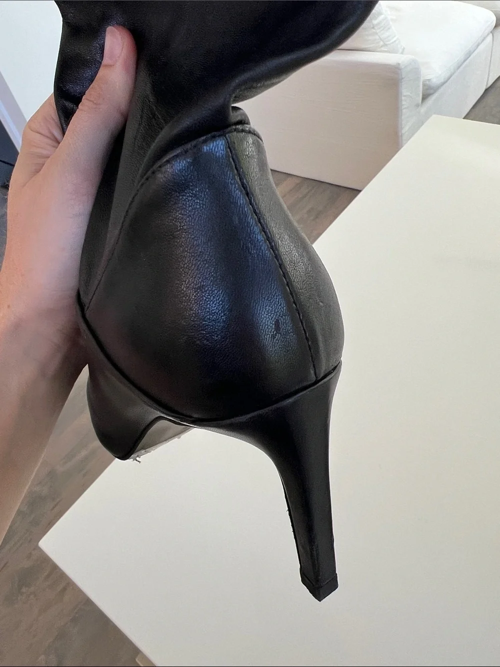 ALL SAINTS orlana black leather pointed toe ankle boots booties 8